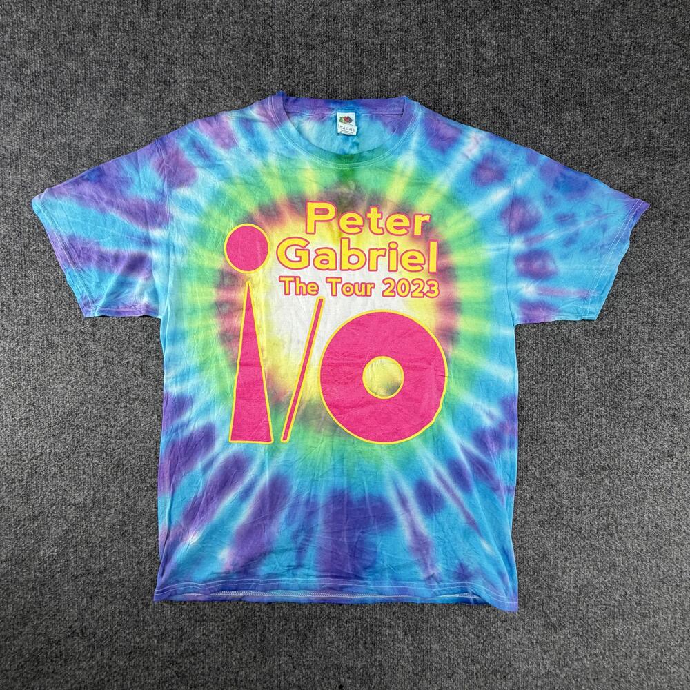 Peter Gabriel Shirt Mens Large Tie Dye I/o The Tour 2023 Concert Double Sided